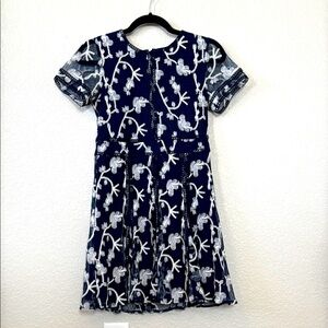 GB girls Navy formal Blue and White Kids Dress size 14